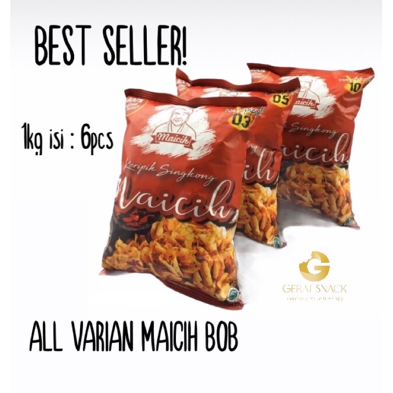 [TERLARIS] Keripik Maicih Bob Logo Hadap Depan Asli Bandung 100g