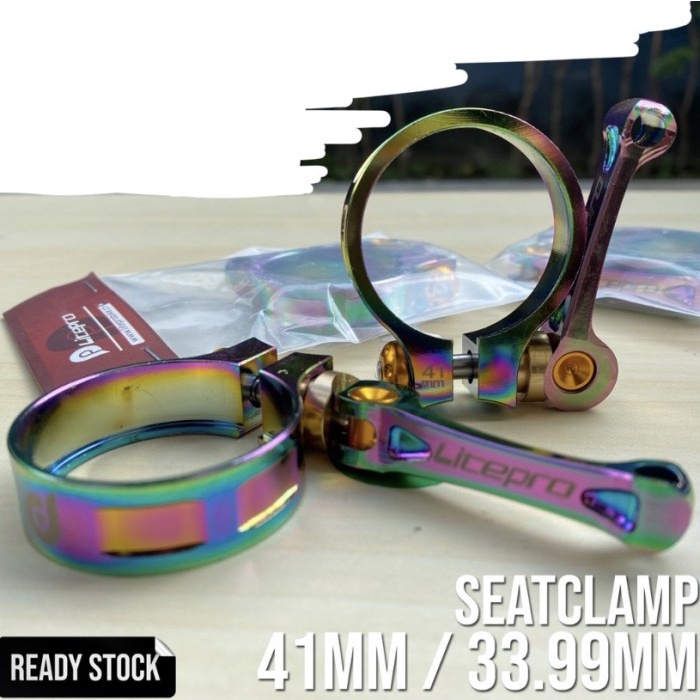 ORIGINAL Seatclamp LITEPRO RAINBOW 41mm untuk seatpost 33,9 mm Seli