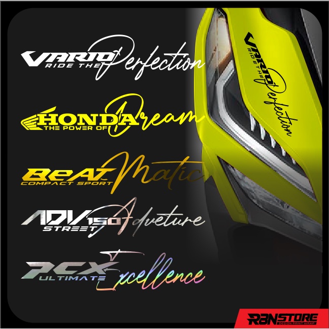 STIKER VARIASI MOTOR HONDA VARIO, PCX, BEAT, ADV CUTTING STICKER SIGNATURE HOLOGRAM DAN WARNA SOLID