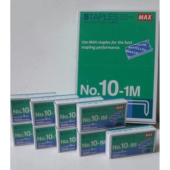 Jual Isi Staples / Refill Staples Kecil Merk MAX No. 10 ( Isi 20 box ...