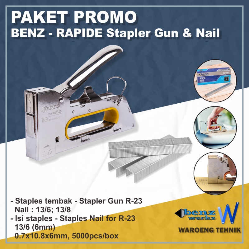 

PROMO Staples Tembak & Isi Type R-23 6mm Merk RAPIDE BENZ