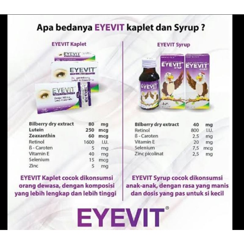 Lov Me❤ Eyevit Sirup Vitamin Mata Anak dewasa - Eyevit syrup Suplemen Kesehatan Mata Bilberry Lutein Zeaxanthin