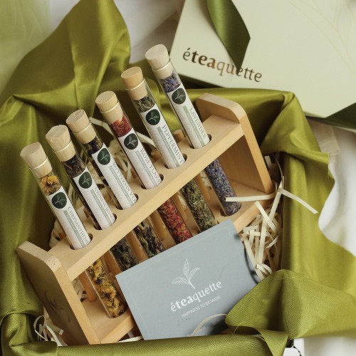 Eteaquette Tea Tubes Tray Set (Tray + 6 Tube) - Hampers & Kado Gift Box Teh