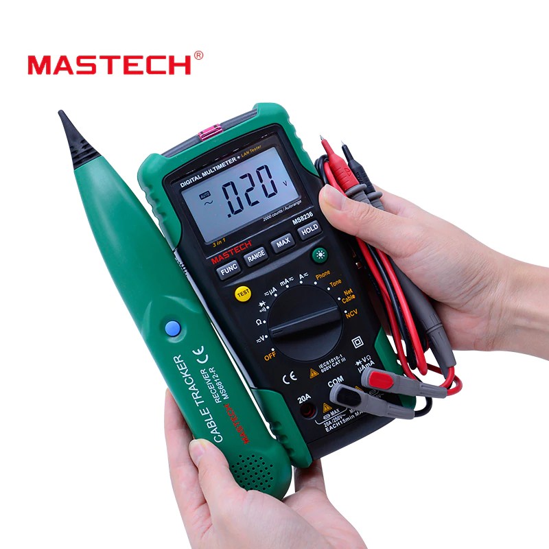 FREE ONGKIR MASTECH MS8236 Auto Range Digital Multimeter LAN Tester Net Cable Tracker Tone