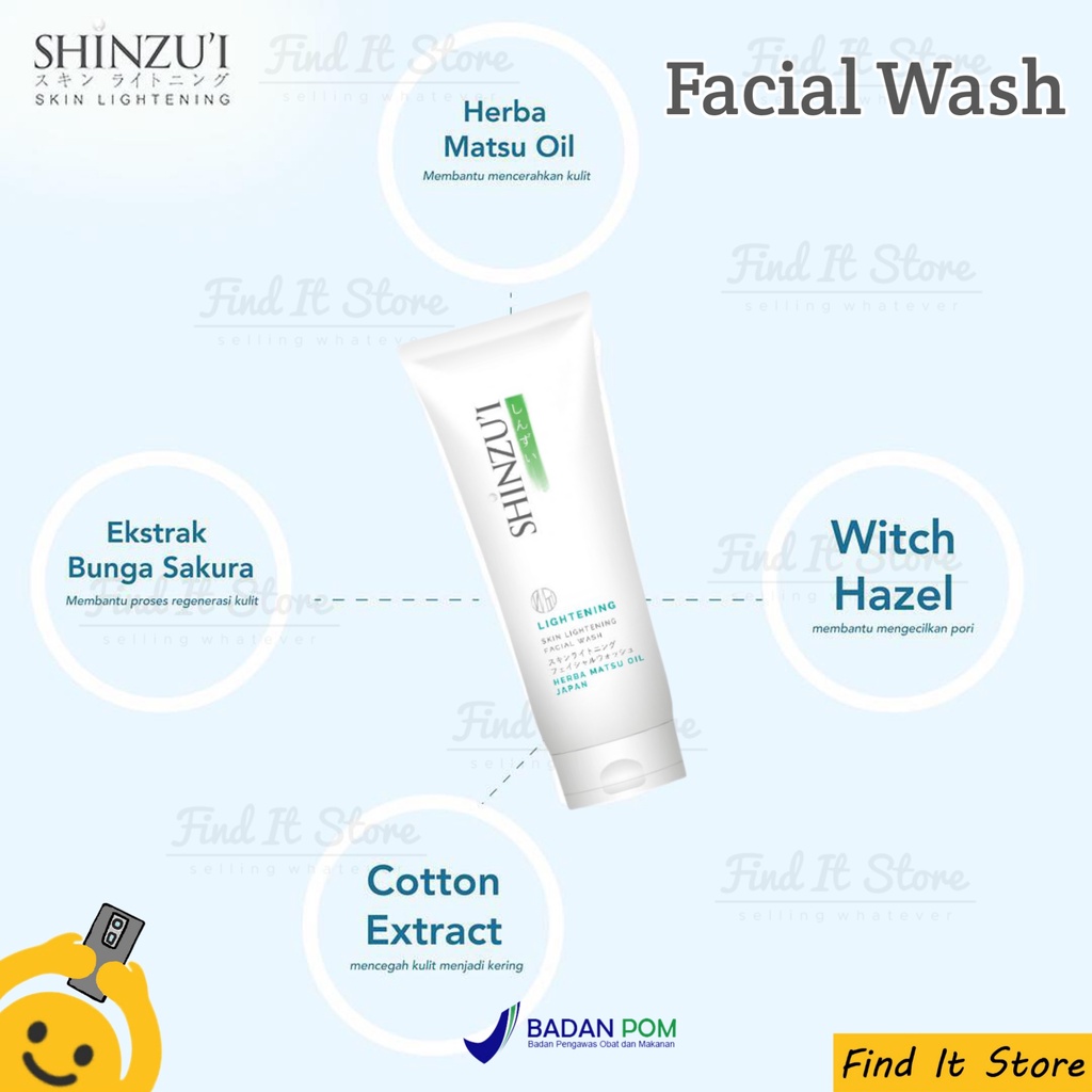 Shinzui Skin Lightening Facial Wash | Acne Facial Wash | Sabun Wajah Herba Matsu Oil BPOM