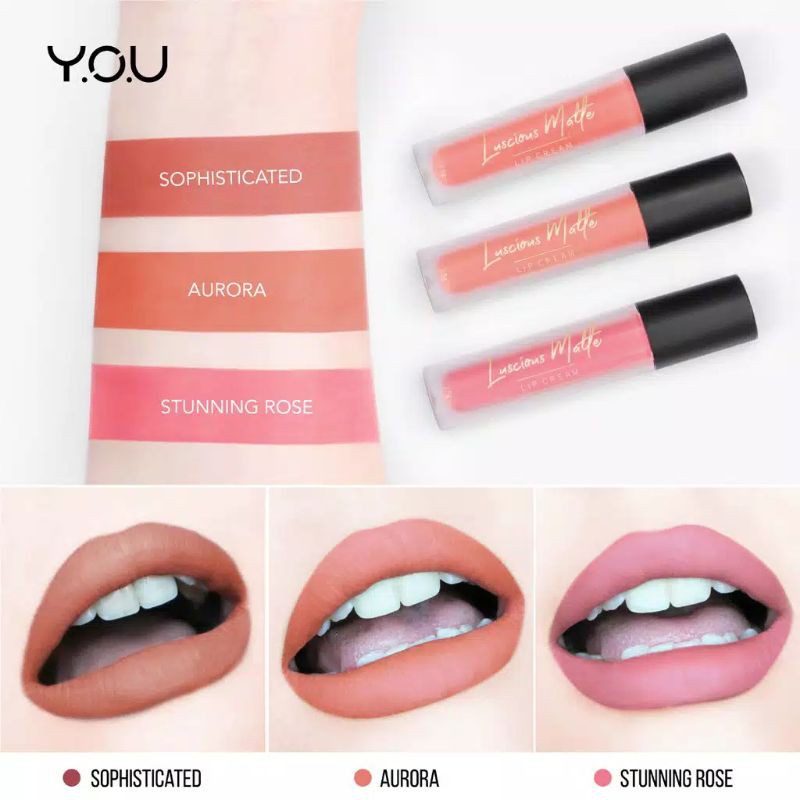 Kosmetik You Basic Collection Luscious Matte Lip Cream (All Day Matte Finish/Smooth &amp; Lightweight)