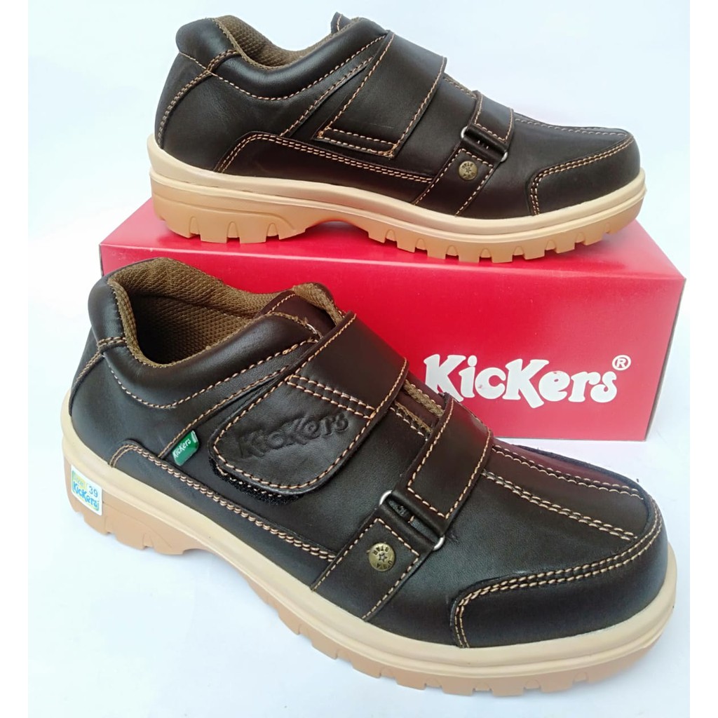 Kickers sepatu pria kulit asli original casual santai kasual slip on tanpa tali terbaru perekatselop