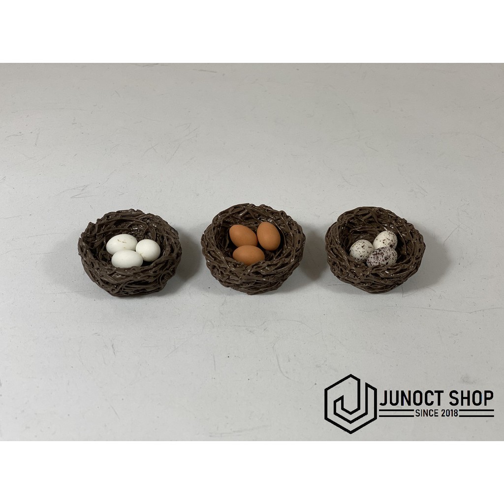 MAKET TELUR DAN SARANG BURUNG AYAM - MINIATUR DIORAMA MAINAN