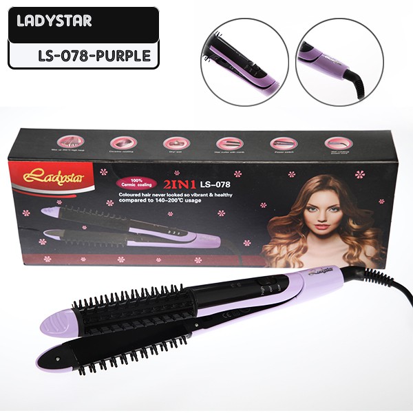 Catokan Ladystar LS-078 , Catokan 2in1 , Hairdryer, Brush Tourmaline