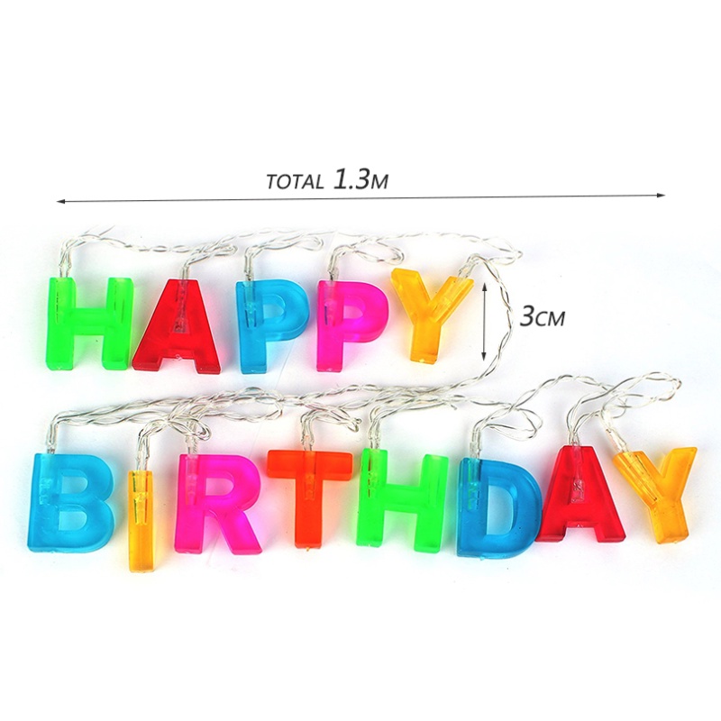 1.3m Creative Colored Merry Christmas And Happy Birthday Letter Shaped Battery Operated Lantern Led String Lights / Wedding Anniversary Decoration LED Fairy String Light