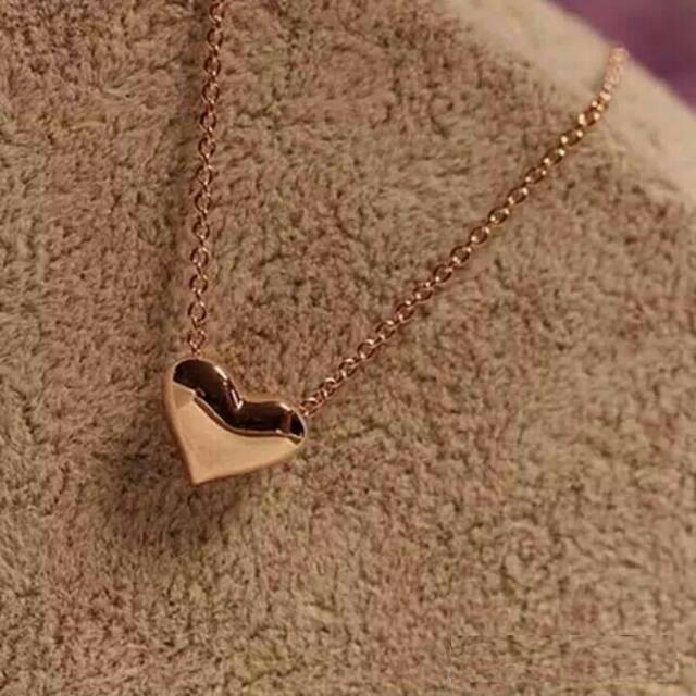 Kalung Love Wanita Kalung Hati Kalung Rosegold Kalung Emas Wanita Kalung Korea Kalung Rosegold