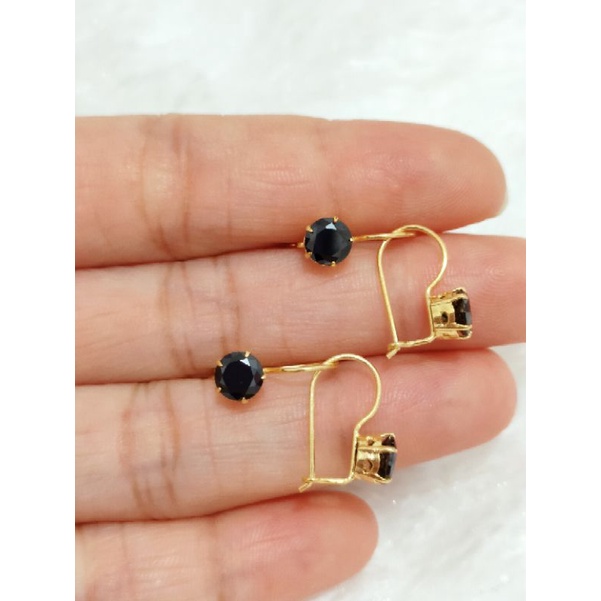 ANTING DESI MATA HITAM 1GR PERAK 925 LAPIS EMAS 24K WARNA GOLD