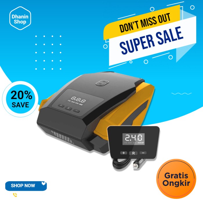 PROMO Pompa Kompresor Compresor Kompa Angin Mini Tire Inflator Alat Pompa Ban Motor Mobil Sepeda Kas