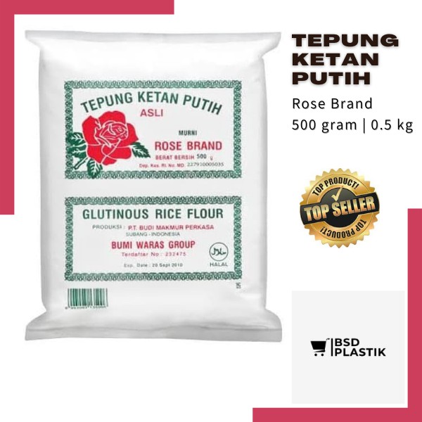 

Tepung Ketan Putih Rose Brand Tepung Beras Ketan Putih Glutonius Rice Flour 500 gram BSDP