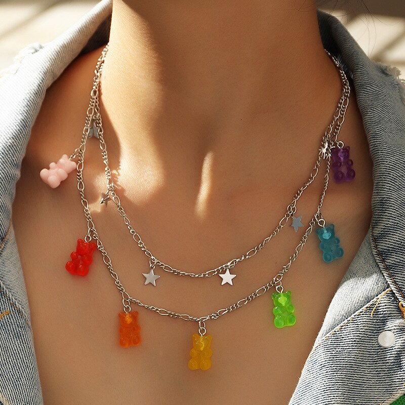 CHARMS 50pcs Liontin Bentuk Gummy Bear Untuk Kalung Gelang Dan Anting