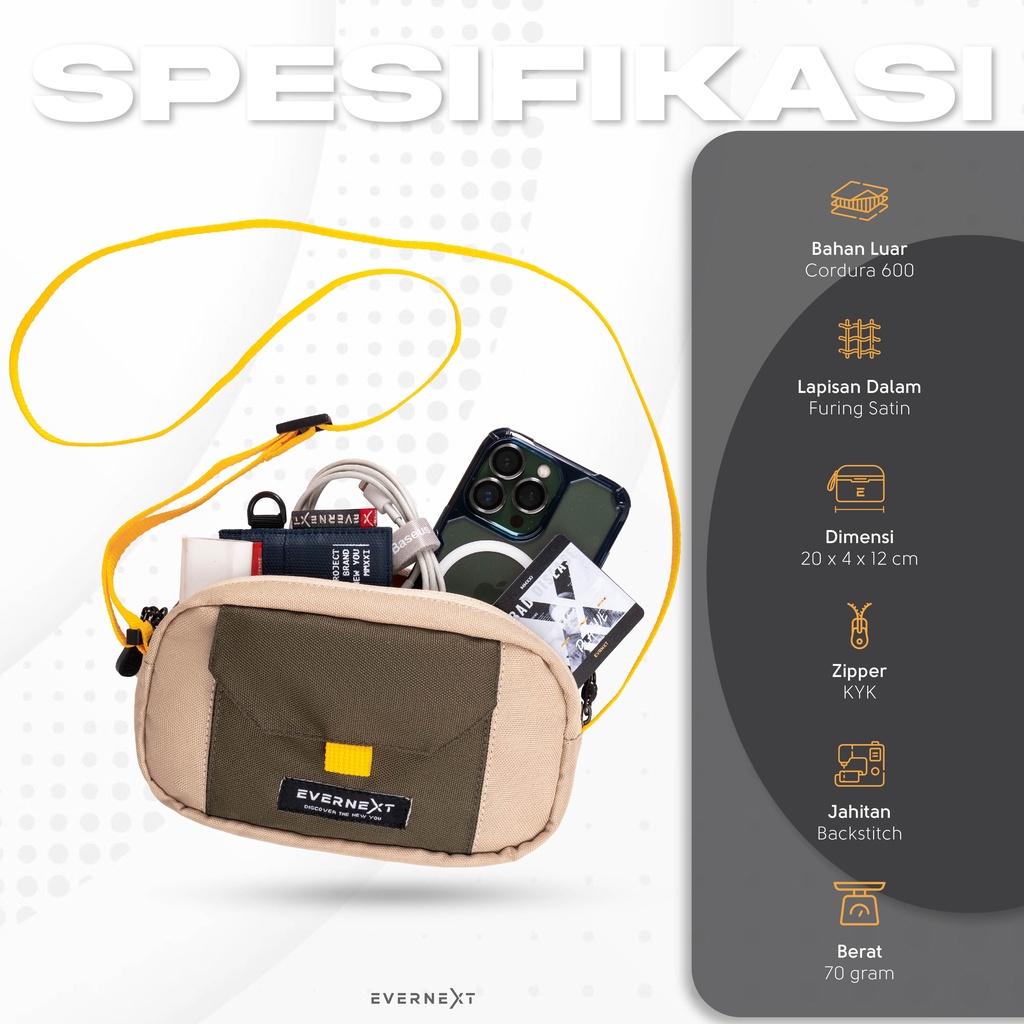 Tas Slingbag Mini Tali Panjang Tas Slempang Cewek Simpel Minimalis Murah COD Jakarta Buat Jalan Santai