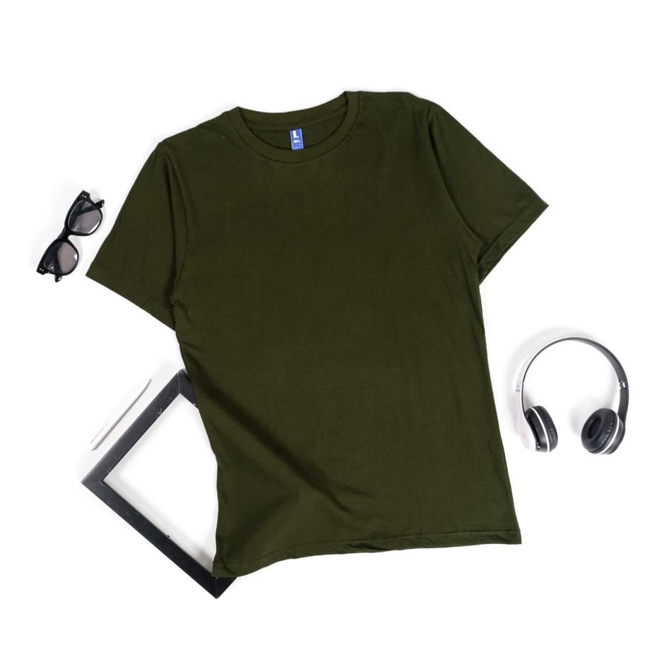 KAOS POLOS LENGAN PENDEK COTTON COMBED 30S-ARMY