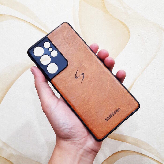 Original Case Samsung S21 Ultra S21Ultra Leather Casing Cover Ori Ultra Thin Asli