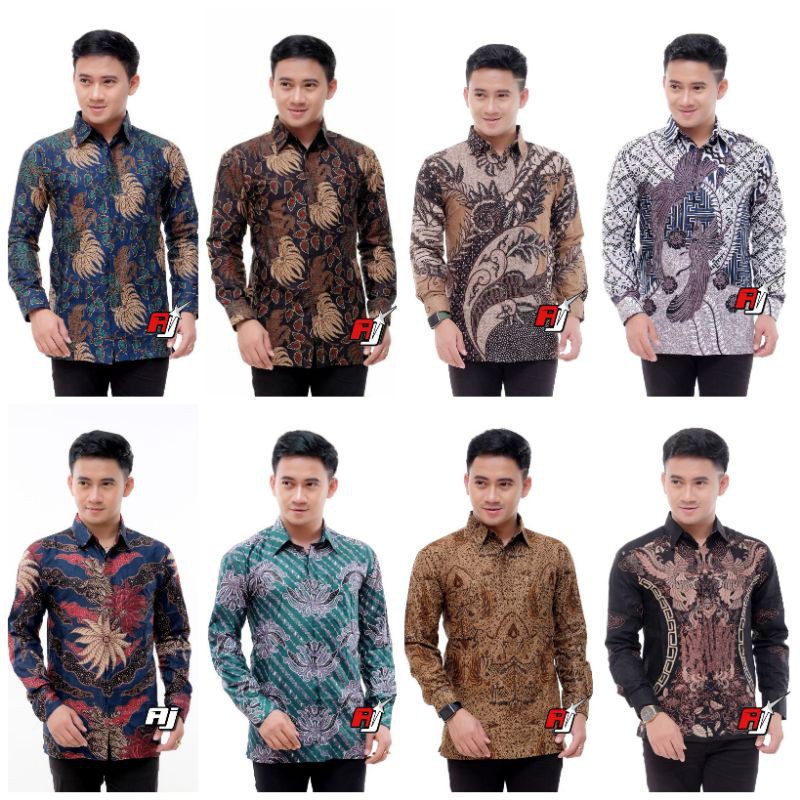 KEMEJA BATIK PRIA LENGAN PANJANG SIZE M L XL XXL  BSWART BatiK HRB013 Kenongo Hem Panjang Padi