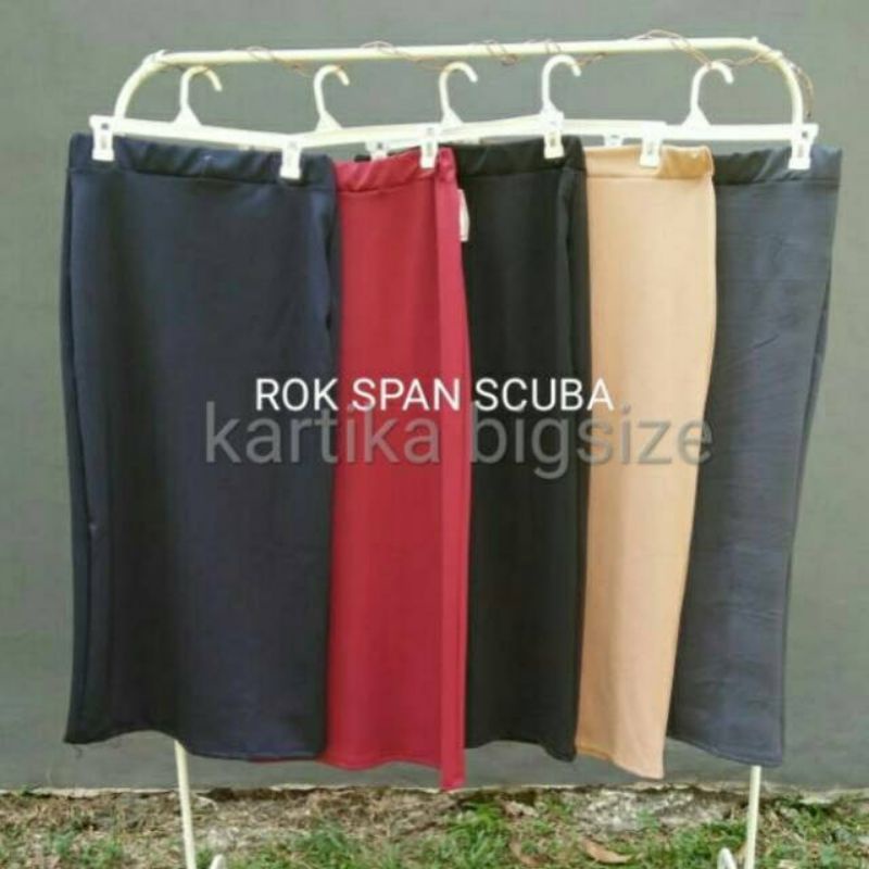 𝔂𝓾𝓶𝓪 Rok Span Panjang JUMBO Scuba//Big Size XXXL//Rok Kerja Elastis