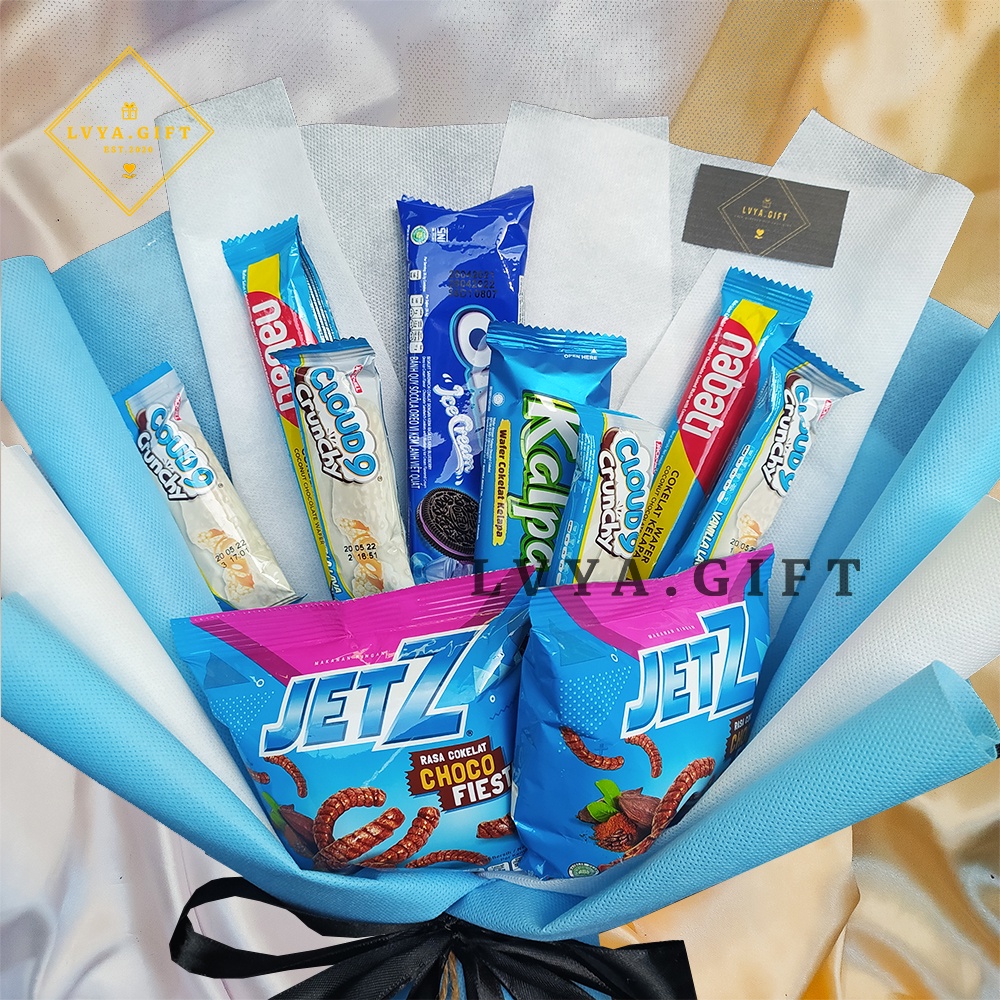 (SNACK 0038) Buket snack tema warna biru | Snack buket murah | Buket Snack murah | Buket snack wisuda | Buket snack ulang tahun | Buket snack wisuda | Buket snack ulang tahun | Buket anniversary | Buket hari guru