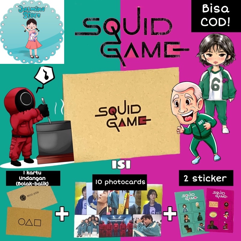 Squid Game Card/Kartu Squid Game/Photocard Squid Game/Stiker Squid Game/Squid Game Stickers/Squid Game Photocard/Koleksi Squid Game/Barang Squid Game/Mainan Squid Game