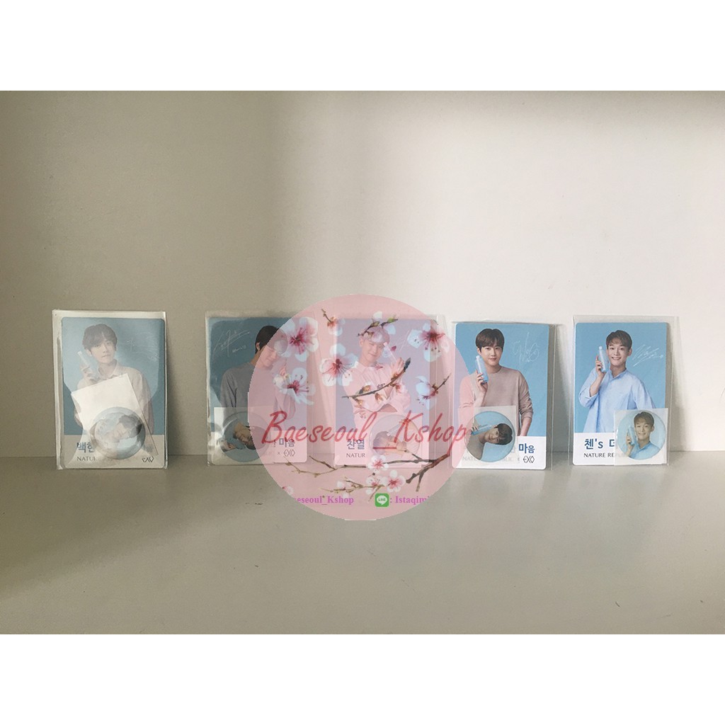 PHOTOCARD EXO OFFICIAL NATURE REPUBLIC NATREP TONER + STICKER