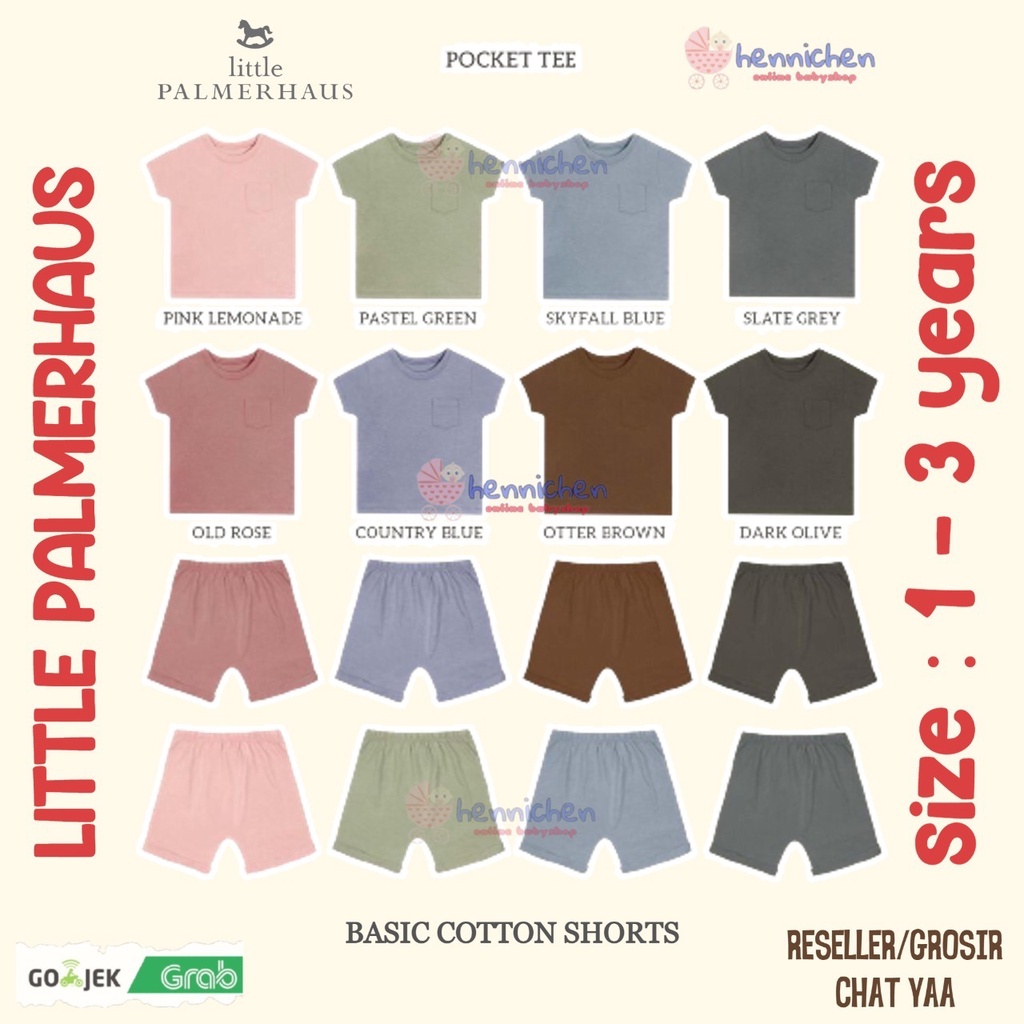 PROMO 7.7 PROMO BAJU LEBARAN Little Palmerhaus Pocket Tee Cotton Shorts BAJU ANAK / BAJU BAYI 0-6 Tahun NEW COLORS 3