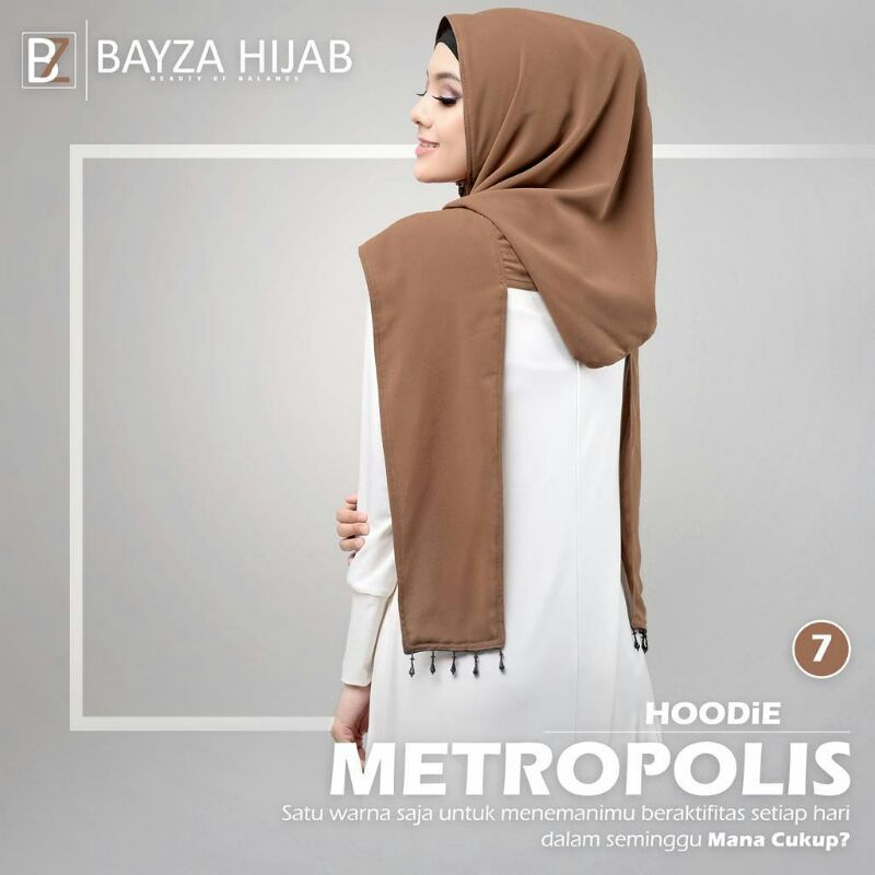 Jilbab Instan Hijab Hoodie Metropolis Original Bayza