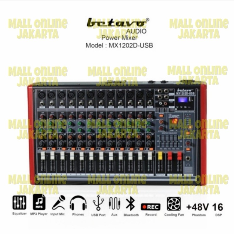 Power Mixer 12 Channel Betavo Mx 1202D Original Mx1202D Karaoke