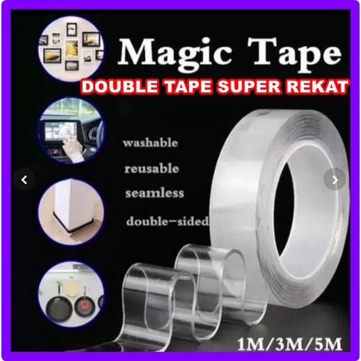 

Spesial Magic Double Tape Perekat Ajaib Lem Selotip Lakban Bening Super Rekat Murah