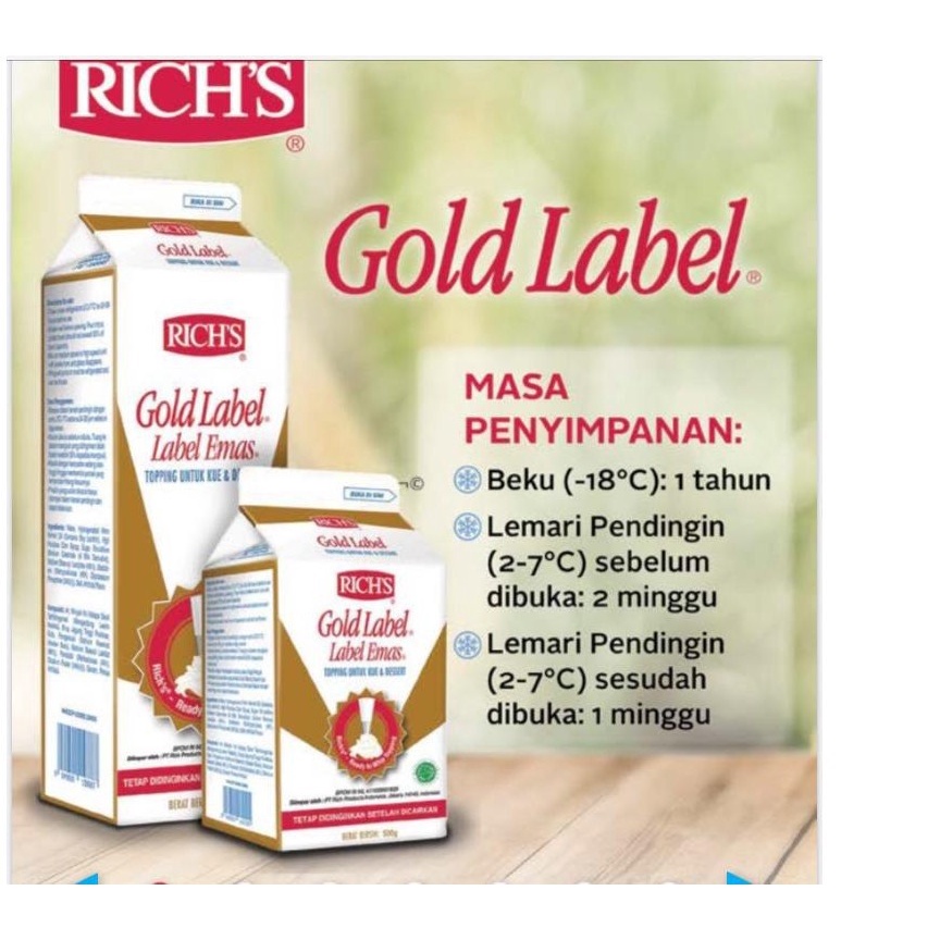 Rich’s Gold Label - Rich Gold Label Whipping Cream 500gram- Gold Label