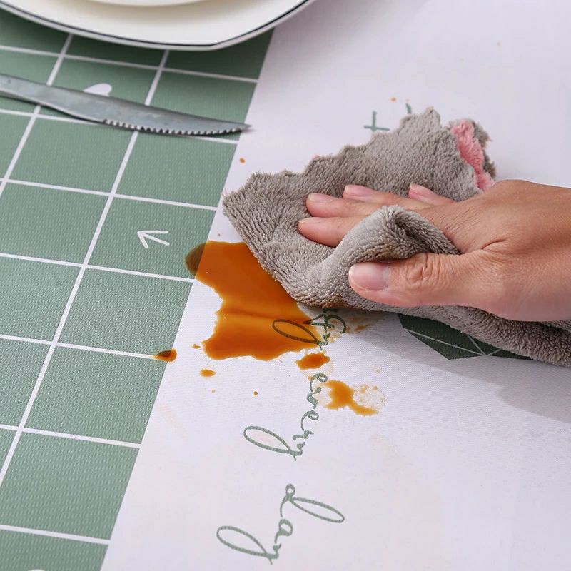 Taplak Meja Makan Estetik Anti Air Alas Meja Ruang Tamu Kotak Persegi Table Cloth Aesthetic Waterproof