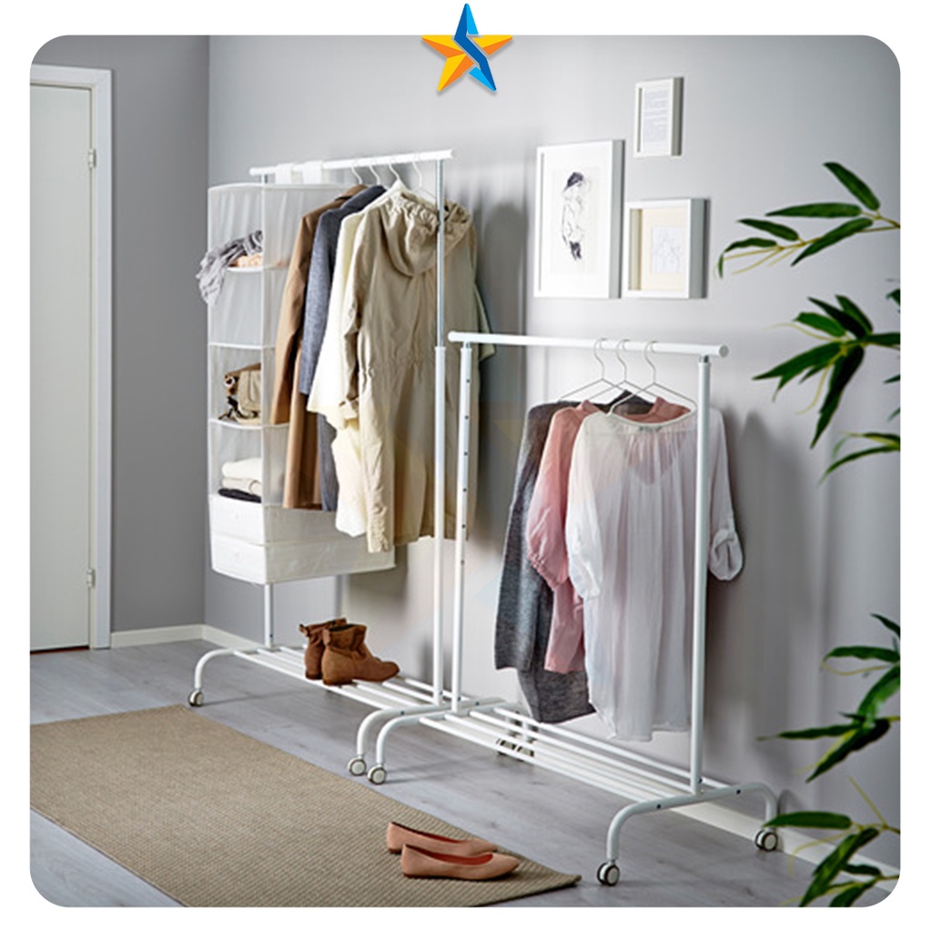 Rak Baju Stand Hanger Gawang Rak Gantungan Baju Dengan Rak Celana Jemuran Baju Mulig Rak Besi Gamis 
