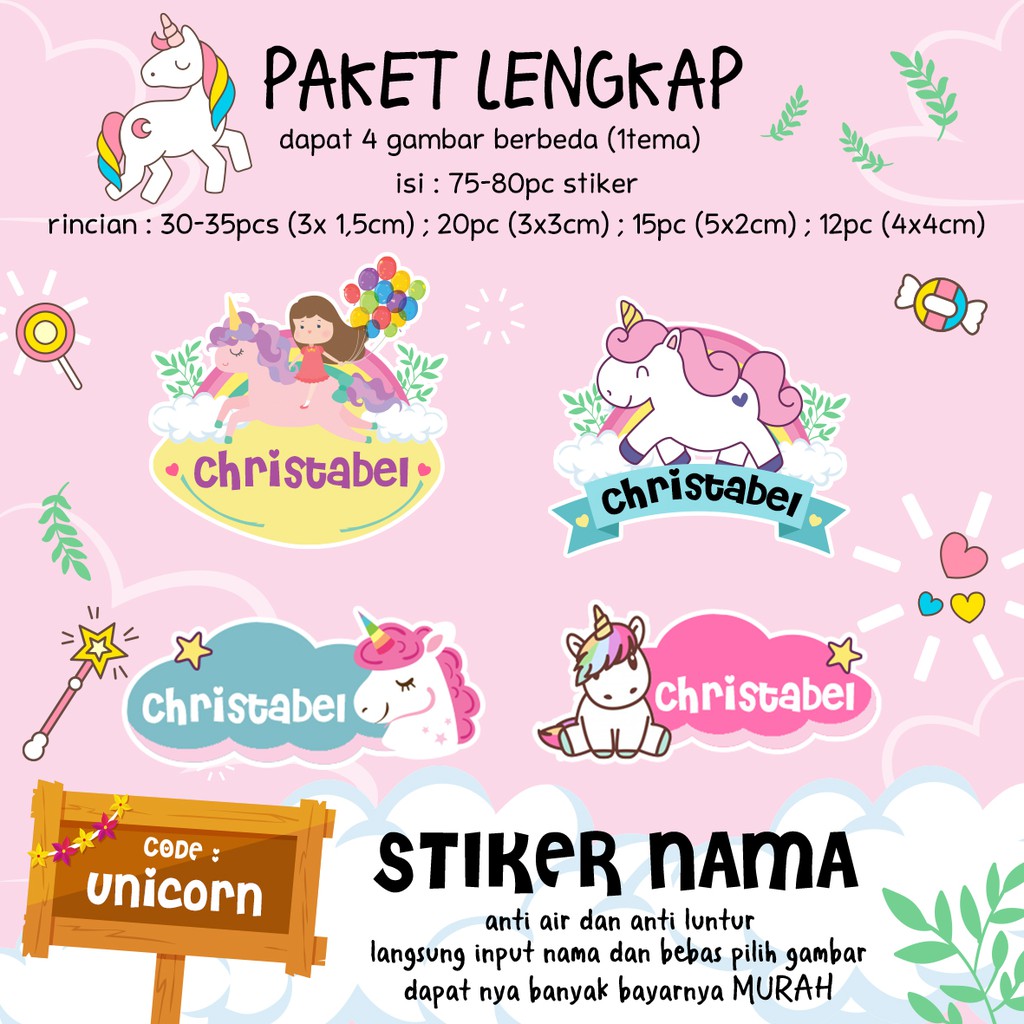 70PCS STIKER NAMA LUCU | Shopee Indonesia