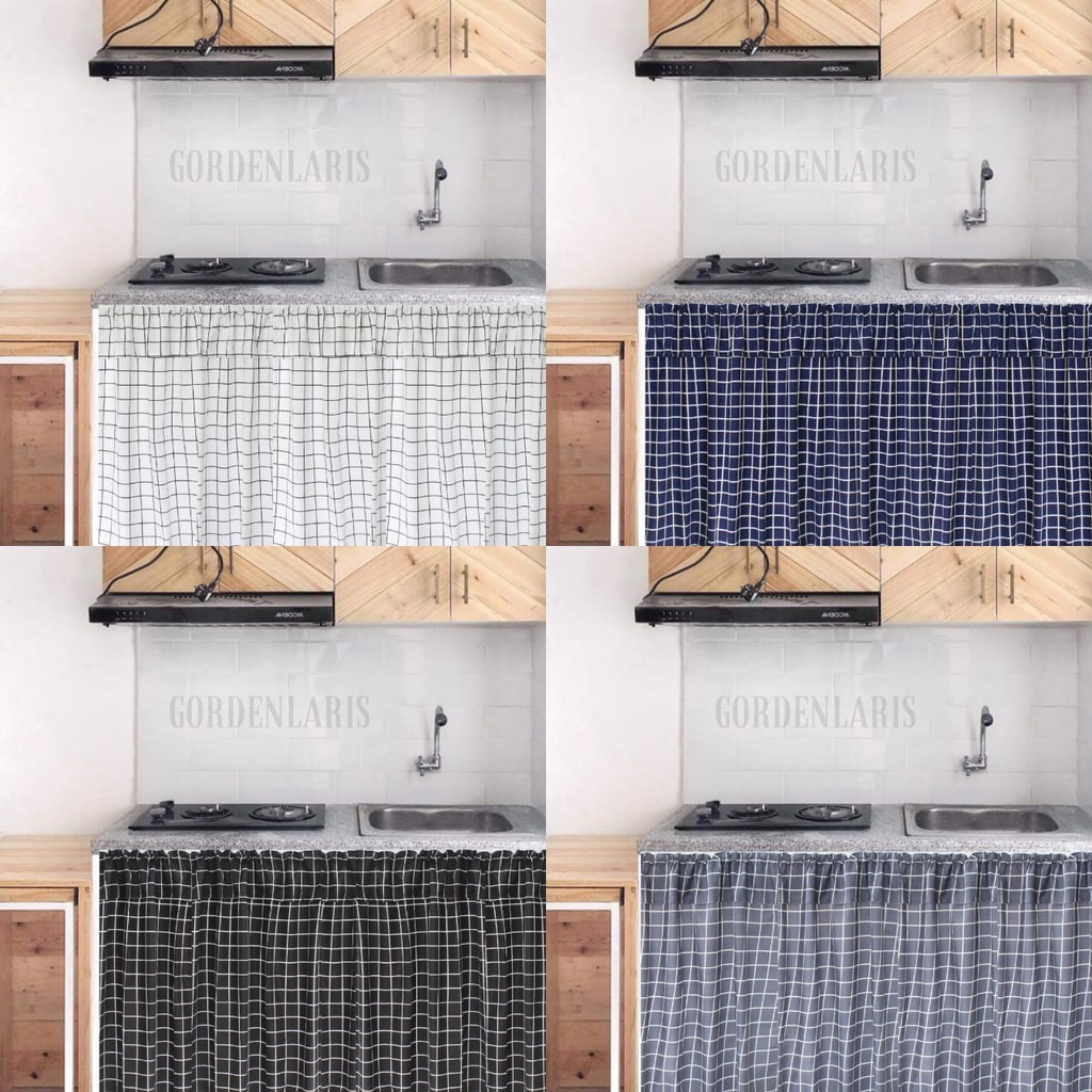 Gorden penutup kolong  dapur  uk L 100 cm x T 75 cm Shopee 