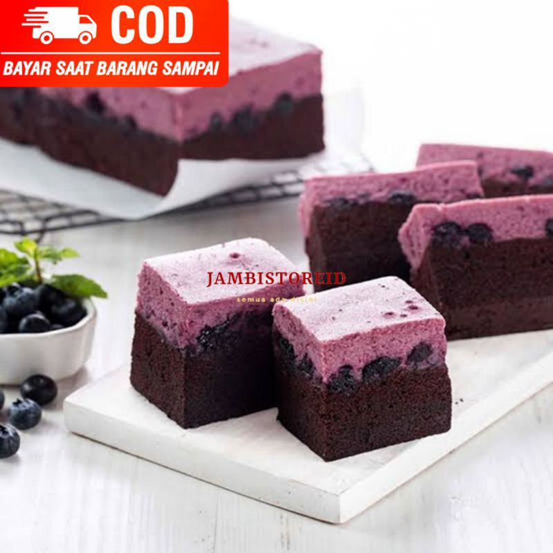 

(JAMBISTOREID) Brownies Kukus Blueberry Amanda Bisa COD Oleh-Oleh Makanan Bolu Kue Cemilan Jambi