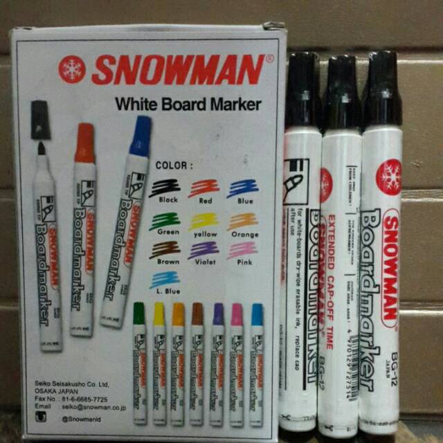 Spidol Snowman Whiteboard Hitam | Shopee Indonesia