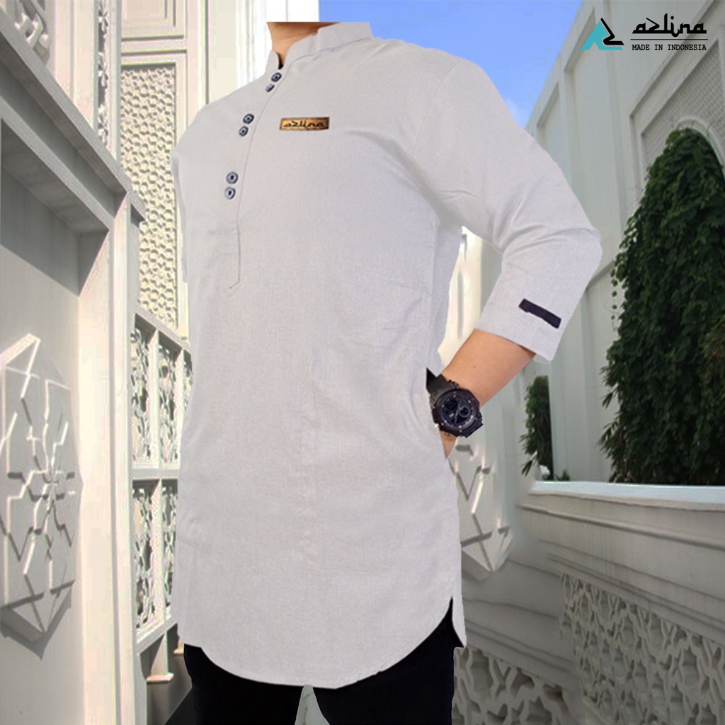 baju koko pria dewasa kurta pakistan moderen busana muslim lengan 3/4 bahan katun madinah bisa cod