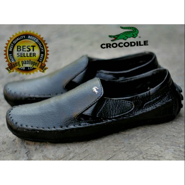 SEPATU SLIP ON PRIA CROCODILE KARE'ET SEPATU KASUAL CASUAL COWOK SANTAI HITAM