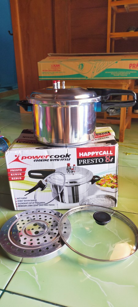 Panci Presto 8 Liter Panci Kukus 3 In 1 Alat Pelunak Duri Multifungsi Bonus Tutup Kaca