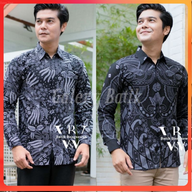 KEMEJA BATIK PRIA LENGAN PANJANG SIZE M L XL XXL  BSWART BatiK HRB026 Kenongo Hem[GB]