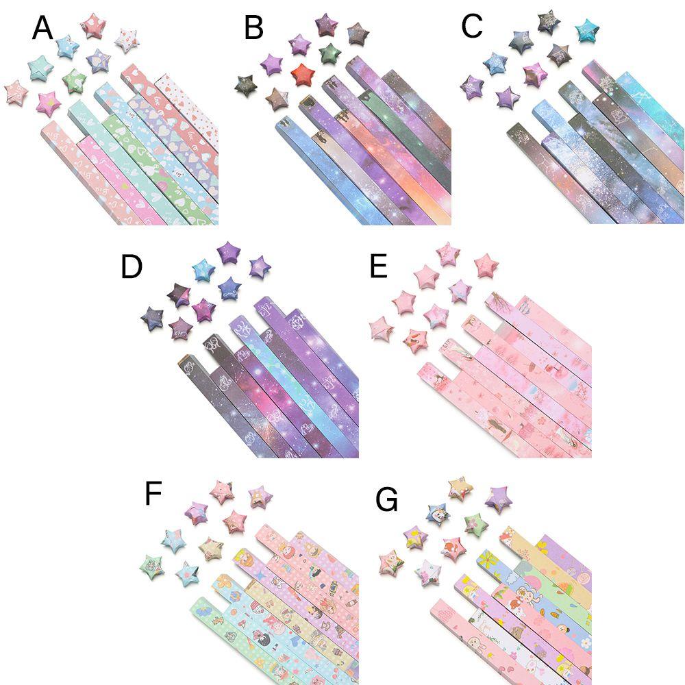 Suyo Kertas Strip Langit Satu Sisi Best Wishes Luar Angkasa Dekorasi Rumah Motif Cetak Origami