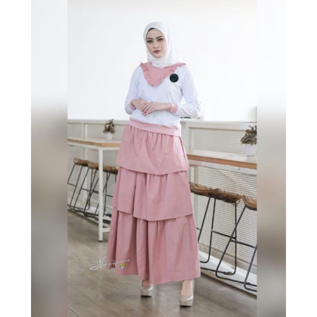 Setelan rok umpak katun premium by nio performance