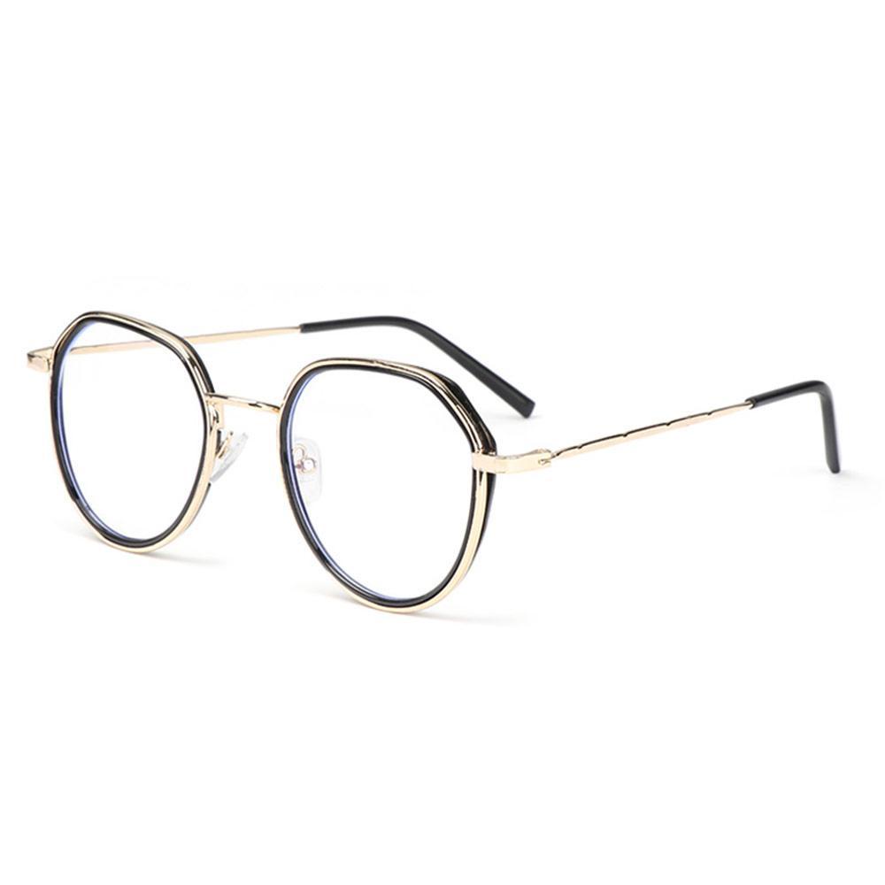 R-flower Kacamata Optik Frame Oktagon Lensa Flat High definition Gaya Retro