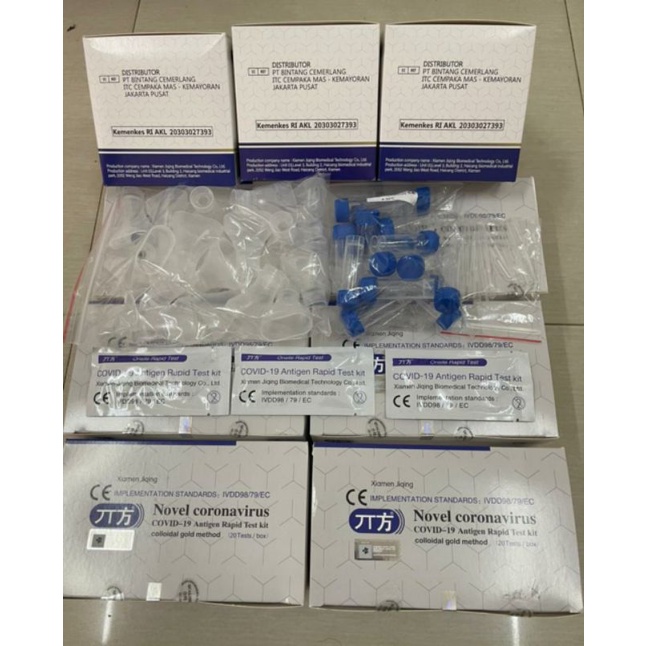 Alat Antigen Air Liur | Saliva Antigen Test | Merk Xiamen Jiqing | 1 Box isi 20 pcs