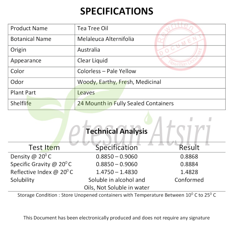 3ml minyak atsiri daun teh murni tea tree pure essential oil aromatherapy aromaterapi diffuser humidifier oil tanpa campuran