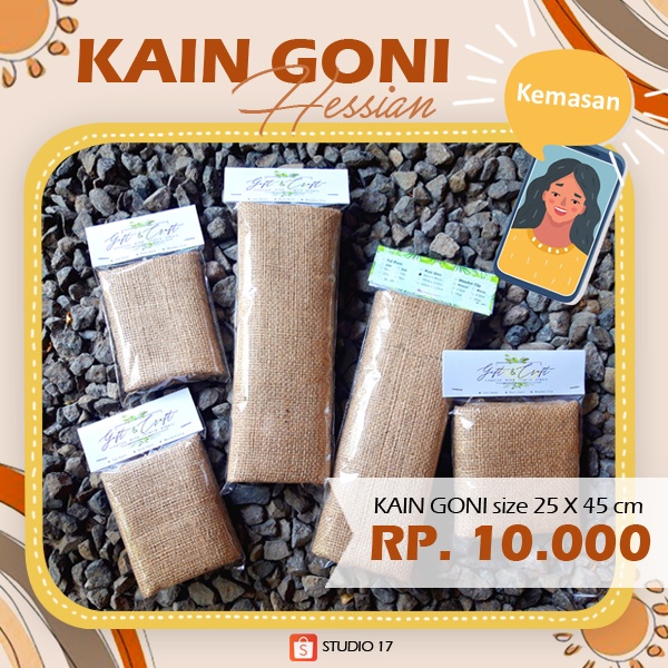 Kain Goni Import 25cm x 45cm Kemasan / Kain Burlap / kain kerajinan