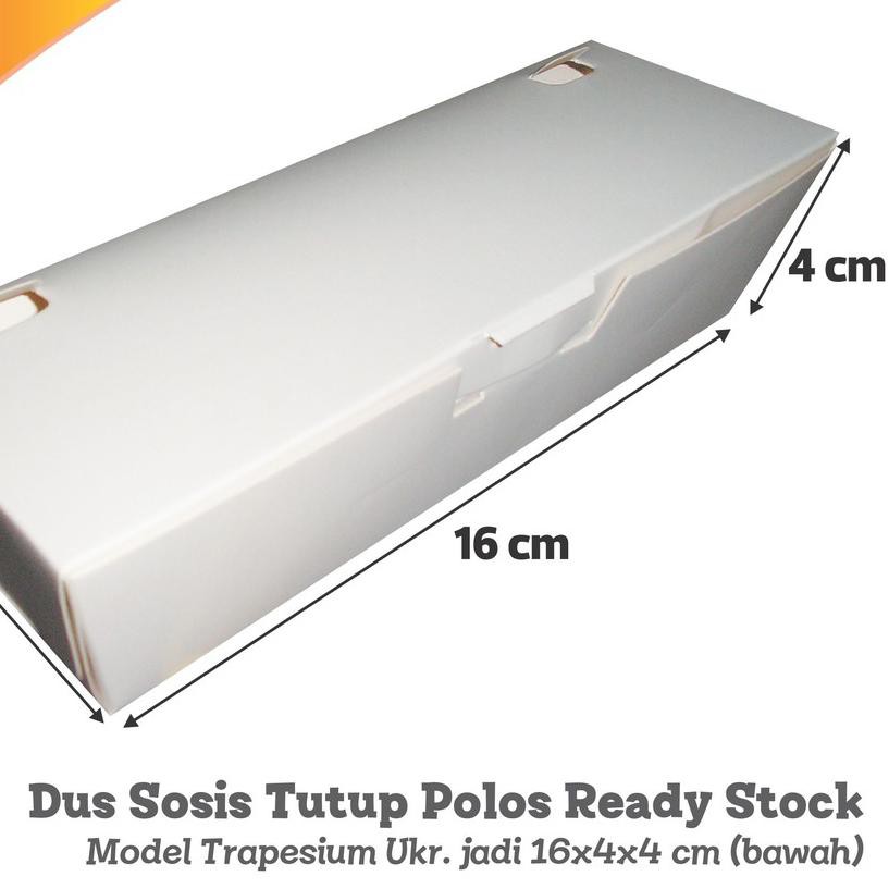 

☪ Dus Sosis Bakar / Box Sosis Bakar POLOS 16 x 4 x 4 cm Foodgrade ISI @ 85 pcs/pack ☺