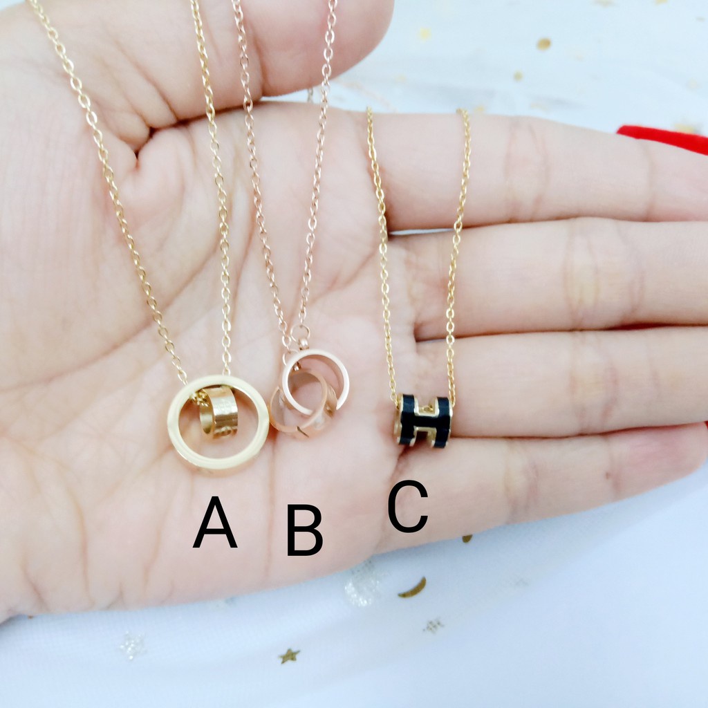 [BAYAR DITEMPAT] Kalung Set Liontin Titanium Korea Anti Karat Pusat Xuping Jakarata